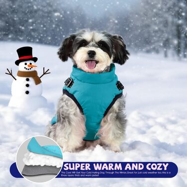 Водонепроникний дощовик для собак з підкладкою для миски - зимова куртка для маленьких, середніх та великих собак (XXX-Large, світлий, блакитний)