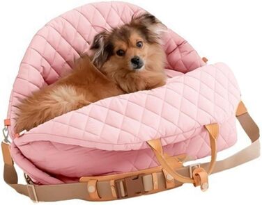 Міцна переноска для собак ZYHARUKO з кишенькою для зберігання, 3-сторонні кільця, неслизьке дно для авто, подорожей, дому, зручна для подорожей