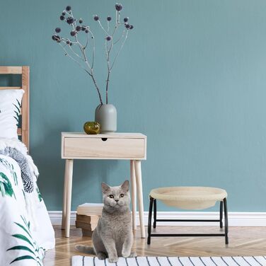 Крісло-гамак для котів Relaxdays, плюшеве, сталеве, 25x45x42 см, бежево-чорне