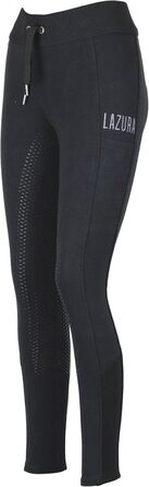Легінси для верхової їзди Lazura Hanna | Повний силіконовий покрив | Рідні штани з 2 кишенями для телефону та регулюванням ширини | Чорні легінси з повним покриттям | Верхова екіпіровка розмір 36-46, 38, Чорний