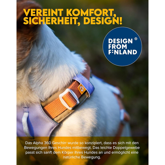 Шлейка для собак Woolly Wolf Alpha 360 XS, лавандово-фіолетовий мікс, 100% перероблений поліестер, регульована, легка, для маленьких собак