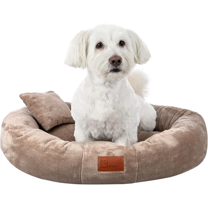 Ліжко для собак Lily для маленьких собак - подушка для собак з тканини Sorisso - м'яка, довговічна, зносостійка, міцна (M, Бежевий)