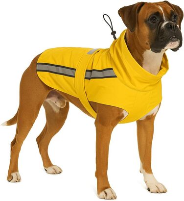 Дощовик для собак Ciro - жовтий, розмір A/B/C, поліестер, водонепроникний, з світловідбиваючими смугами, на липучці, можна прати при 30°C