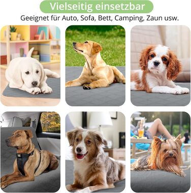 Водонепроникний килимок для собак, неслизька підстилка для тварин, килимок для котів, миючий, для захисту дивану, ліжка, автокрісла (темно-сірий, 76 x 190 см)