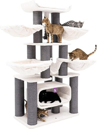 Дряпак для котів Petrebels Skyline XXL, 186 см, для великих котів (Мейн-кун), колір - off-white
