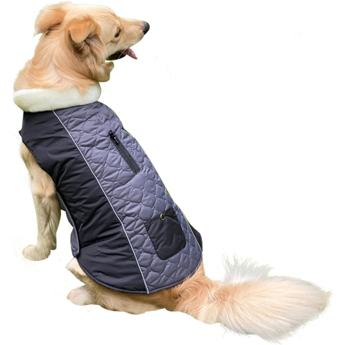 PETCUTE Водонепроникний зимовий одяг для собак, теплий зимовий одяг для собак, регульована куртка для собак з отвором для страхувального ременя, ідеально підходить для зими, сірий