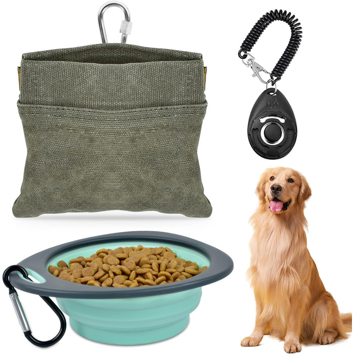 Набір для ласощів для собак CONLI: сумка для тренувань, складна миска та клікер, автоматичне закриття, для пакування ласощів