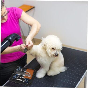 Набір професійних ножиць для грумінгу собак та котів. Зручні ножиці з вигнутими та прямими лезами. Зі сталі, з кейсом.