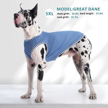 Сорочки для собак 2 шт. (Сірий, Синій) 3XL, захист від сонця, дихаючі, без рукавів, для великих собак, Golden Retriever, літо