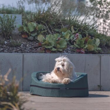 Тріксі МістоСтиль Квіткове ліжко для собак, 80x65 см, темно-зелене - овальне ліжко-кошик для середніх собак, зручне та миється - 37733 L 70 x B 65 x H 24 см