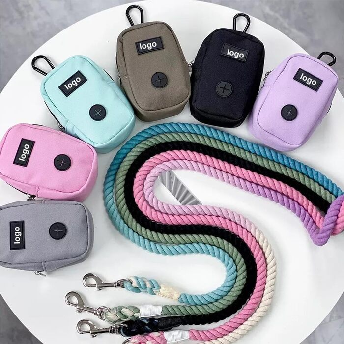 Сумка для ласощів та пакетиків для вигулу собак COOWONE, рожевий колір, з дозатором пакетиків