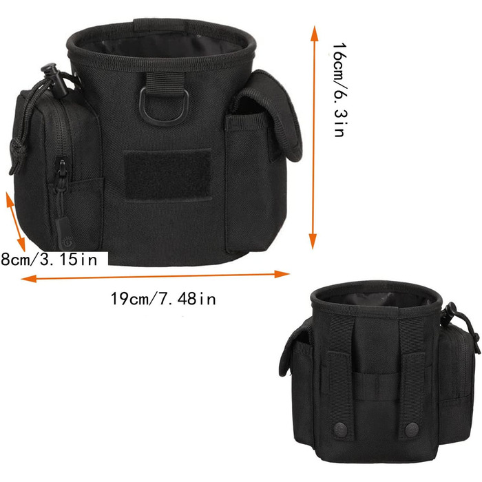 Сумка-мішечок для ласощів для собак: навчання, полювання, Airsoft, іграшки. Чорний колір