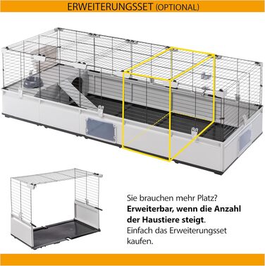 Клітка для кроликів Ferplast Modular 4 розширювана, велика з аксесуарами 179x72x56 см