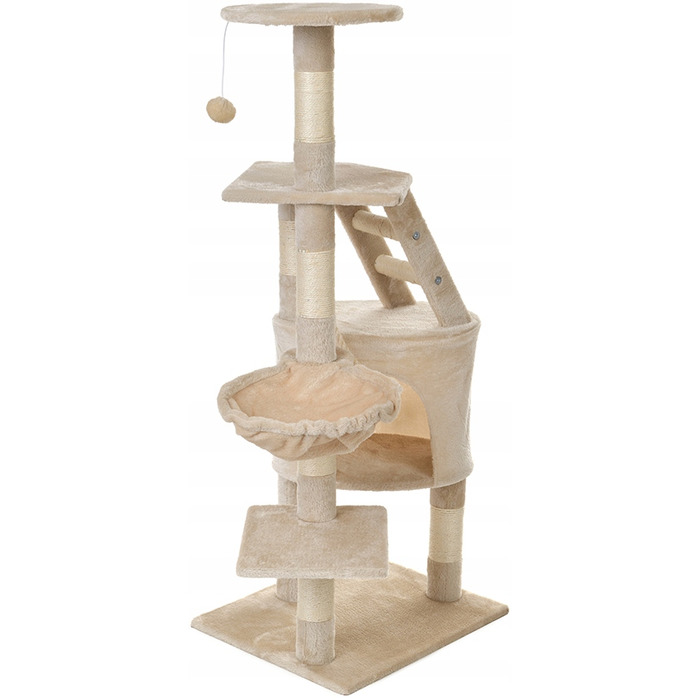 Когтеточка-вежа для котів з лежаком та стовпчиком Funfit Home&Office, 120 см