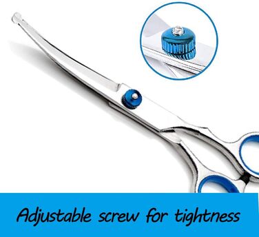 Професійна вигнута фен-ножиця для собак та котів, з безпечними кінцями, з титанової сталі