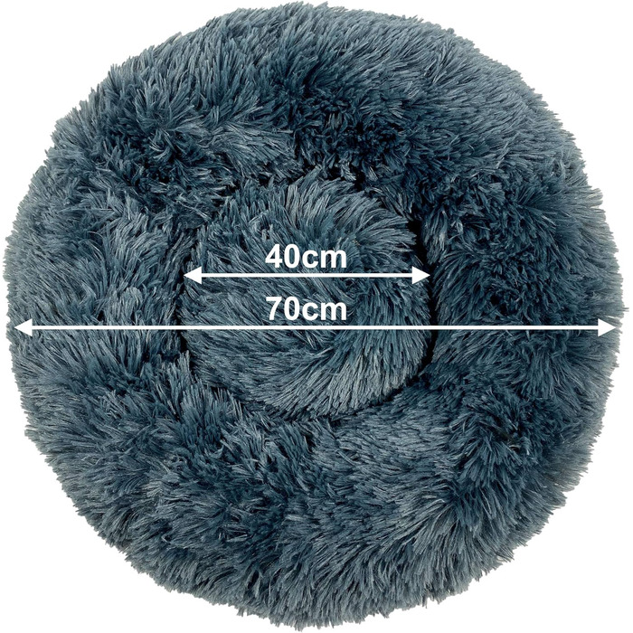 Кругле ліжко для собак та котів Donut, м'яке та зручне, темно-сірий колір (XL)