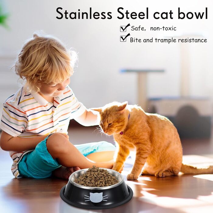 Кігтечки для котів Hillban з нержавіючої сталі SSS, з гумовим дном, неслизькі, для дрібних тварин, стекуються, набір 10 шт.