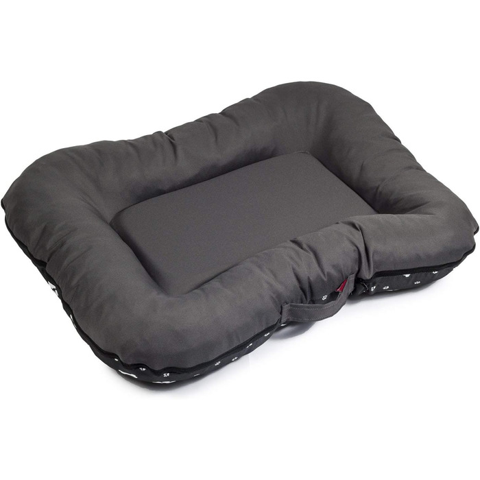 Водонепроникне лежанка для собак, лежанка-матрац з Codura, великі породи, чорний колір з білим візерунком, розмір XL (105 x 85 см)