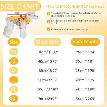 Водонепроникний зимовий одяг для собак Poseca з інтегрованим повідком (жовтий, L)