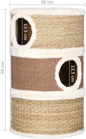 Котячий комплекс Gecheer з морського трави: кігтеточка, будиночки, 36x60 см