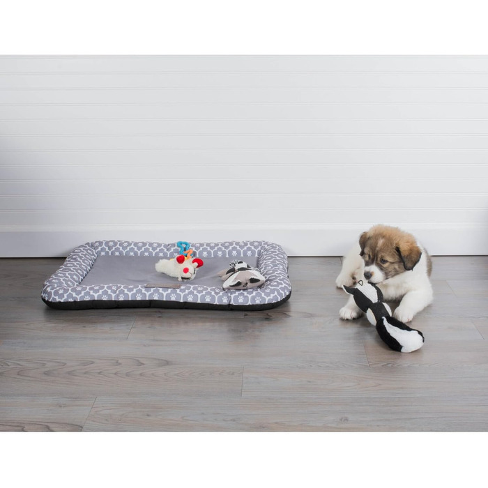 Килимок для домашніх тварин Bone Dry, прямокутний, середній, 20×28 см, сірий з м'якою підкладкою, ґратчастий візерунок