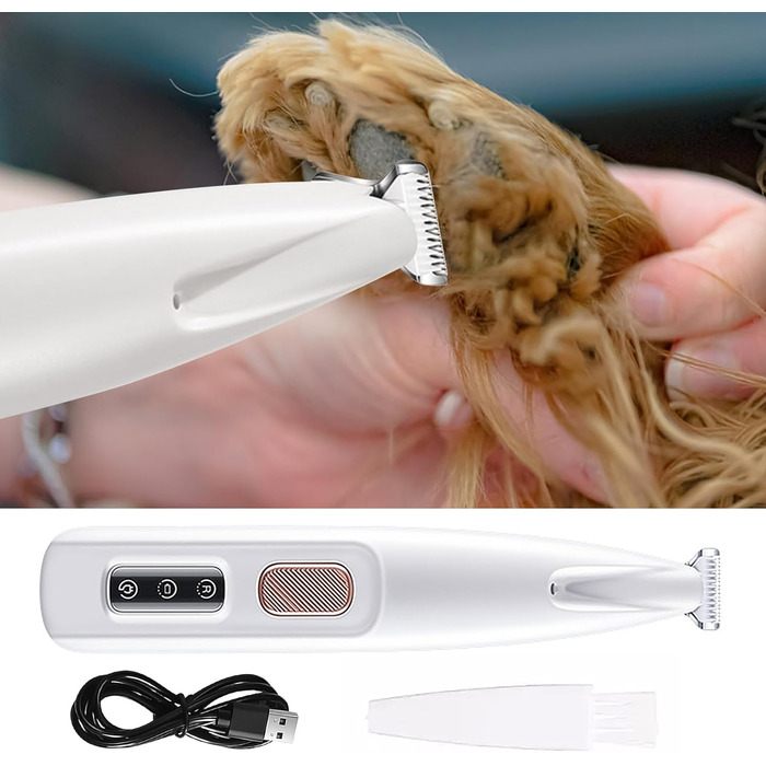 Професійний триммер для собак з LED-підсвічуванням: вологостійкий, акумуляторний, для короткої стрижки кігтів та шерсті