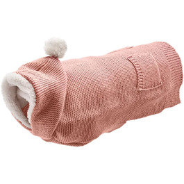 Пуловер для собак HUNTER RÖGLA, рожевий, легкий в'язаний пуловер з капюшоном з плюшу, м'який та еластичний, з милими деталями, для природних рухів, високий комфорт, можна прати при 30°C, розмір: 30