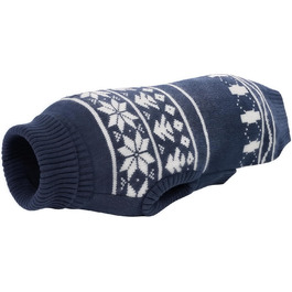 Пуловер для собак на Новий Рік, теплий зимовий пуловер для маленьких собак, без рукавів, розміри XS-2XL, блакитний з сніжинкою