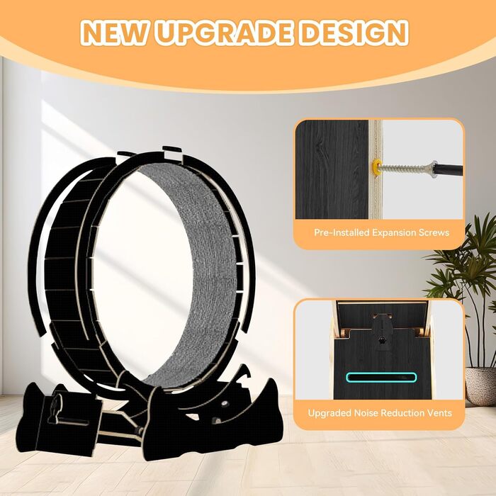 Катання для котів Homegroove, 113 см, XL: бігове колесо для дому, для зниження ваги та здоров'я котів