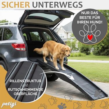 Рампа для собак у автомобіль, алюміній, Petigi, для SUV, антиковзка, вантажопідйомність 70/90/150 кг, моделі 01 та 06