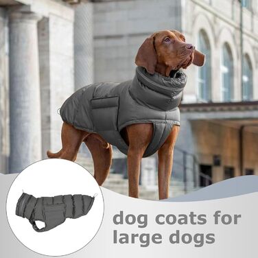 Зимовий теплий куртка для собак, водонепроникний зимовий одяг, тепла куртка від снігу, одяг для тварин, теплий одяг для великих собак, сірий колір