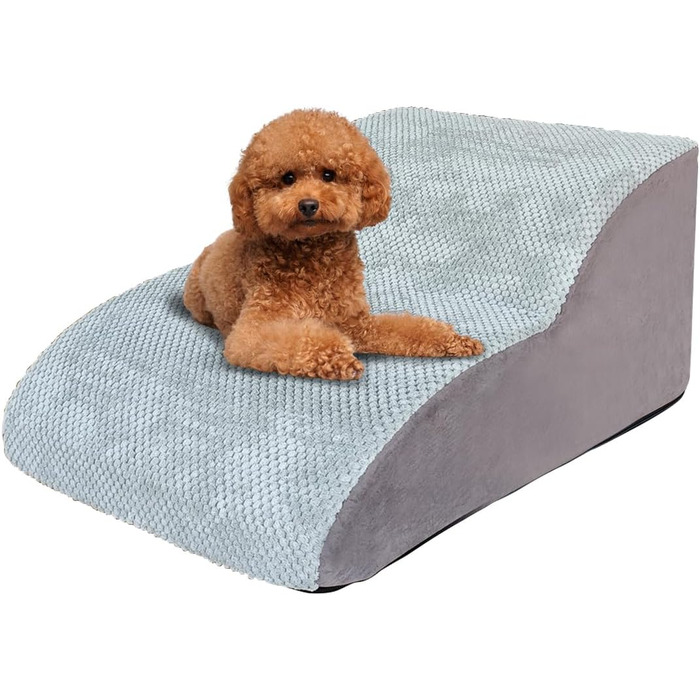 Сходинки для собак Galatée: 2-ярусні, з антиковзким покриттям, з м'якого пінополіуретану, для ліжка, дивана та авто, знімний чохол (сірий)