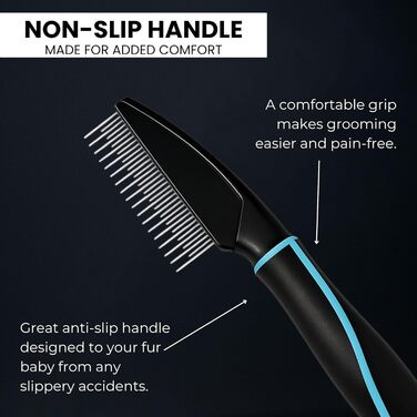 Гребінець для тварин з нержавіючої сталі з подвійним ефектом, для собак та котів з довгим та коротким хутром - м'який захват для безпечної та ефективної догляду за шерстю