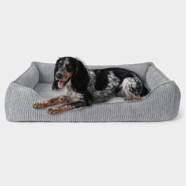 PAW WOW Антон ортопедичне ліжко для собак, сіре, 100x70 см – лежак для малих, середніх і великих порід