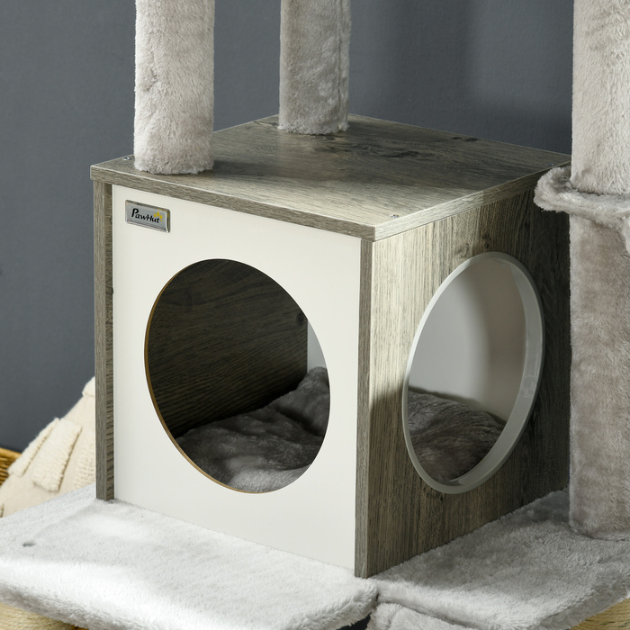 PawHut Cat Tree 1415см Cat Tree with Cat Cave Play Ball Підвісне ліжко 2 платформи Сизаль для любителів кішок