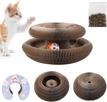 Котяче дряпальний борд - інтерактивна іграшка з котом'ятою та дзвіночком. Дряпальний картон для котів, іграшка для шліфування кігтів.