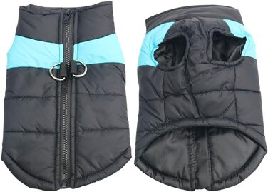 Теплий водонепроникний одяг для собак Idepet: куртка-мантія для маленьких, середніх та великих собак, котів. Розмір M, колір блакитний. Підходить для весни, осені та зими.