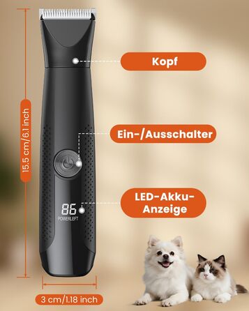 Набір для стрижки собак 4-в-1: машинка, триммер для лап, безпечний точило для кігтів. Тиха та акумуляторна машинка для тіла, обличчя та лап собак та котів
