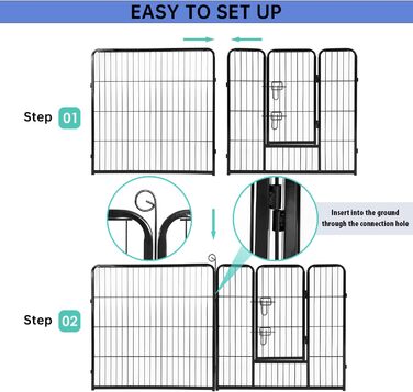 Металеве вольєр для собак BestPet з дверима, 32 панелі, для великих, середніх та малих собак. Розміри: 61x81,3x101,6 см