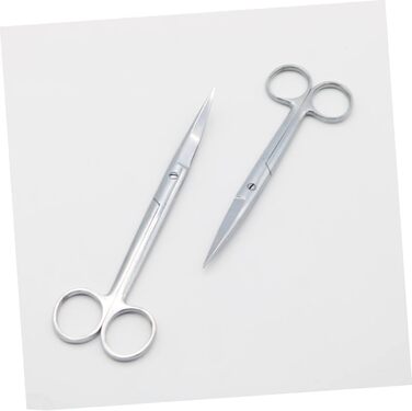 Набір з 2 ножиць для грумінгу тварин з нержавіючої сталі з прямим та вигнутим лезом, ергономічні ручки, для салону або дому