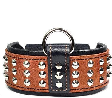 Нашийник для собак Bestia Star з шипами, м'яка підкладка, ширина 6,5 см