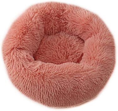 Кругле ліжко для собак та котів Chickwin: м'яке, плюшеве, тепле, 40 см, колір краб-рожевий