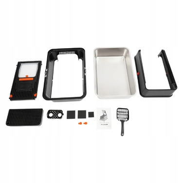 Відкритий лоток-куветра для котів із нержавіючої сталі, чорний