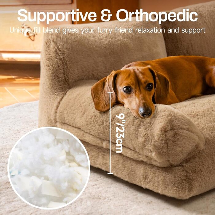 М'яке ліжко для котів та собак MEWOOFUN, зручне диван-ліжко, розмір 85x65x29 см, колір хакі