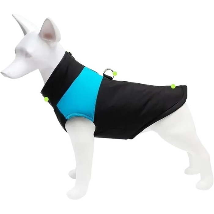 Водонепроникний теплий одяг для собак, халат, зимова жилетка, куртка з утеплювачем та блискавкою, одяг для маленьких, середніх та великих собак (Синій, 5XL)