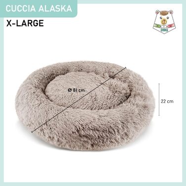 Крісло-ліжко для собак та котів Alaska, плюшеве, знімний чохол, антиковзаюче, машинне прання, 81 см