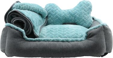 Крісло-лежанка для собак Ancol – м'яка підстилка для дому, 60 x 50 см (блакитно-зелений)
