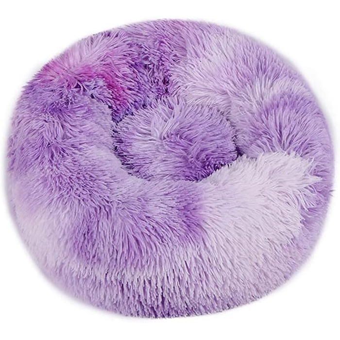 Кругле ліжко для собак та котів Chickw1, тепле м'яке ліжко-пончик, миється, не слизьке, для маленьких, середніх та великих собак (100см, Tie-Dye фіолетовий)