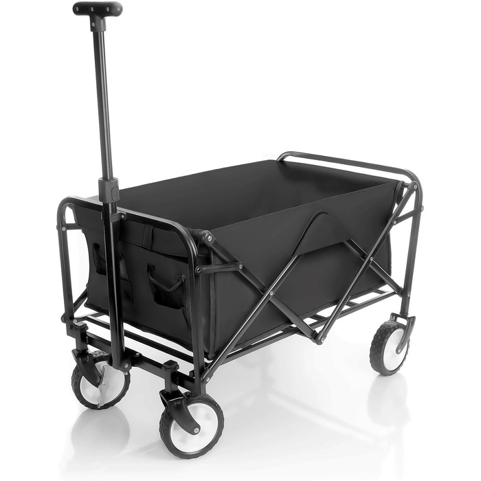 Компактний візок BigDean, чорний, до 80 кг, складавний – для поїздок, кемпінгу та покупок