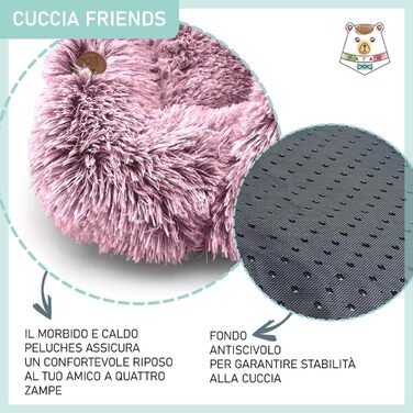 Килимок для домашніх тварин для собак і котів – неслизький, можна прати в пральній машині – Friends Рожевий 60 x 50 см